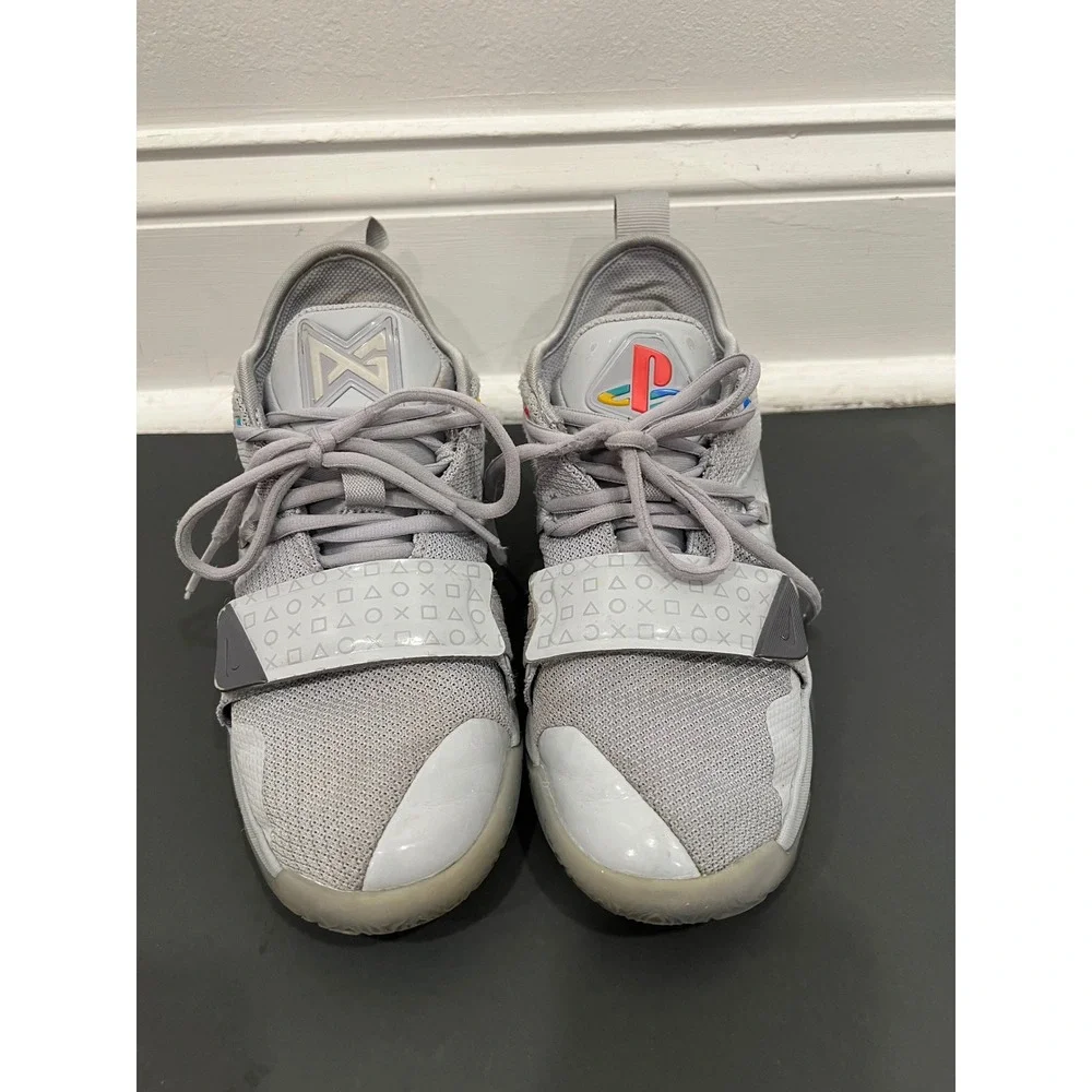Nike PG 2.5 x PlayStation Basketball Shoes Youth 4 Wolf Grey Comfort Hook & Loop